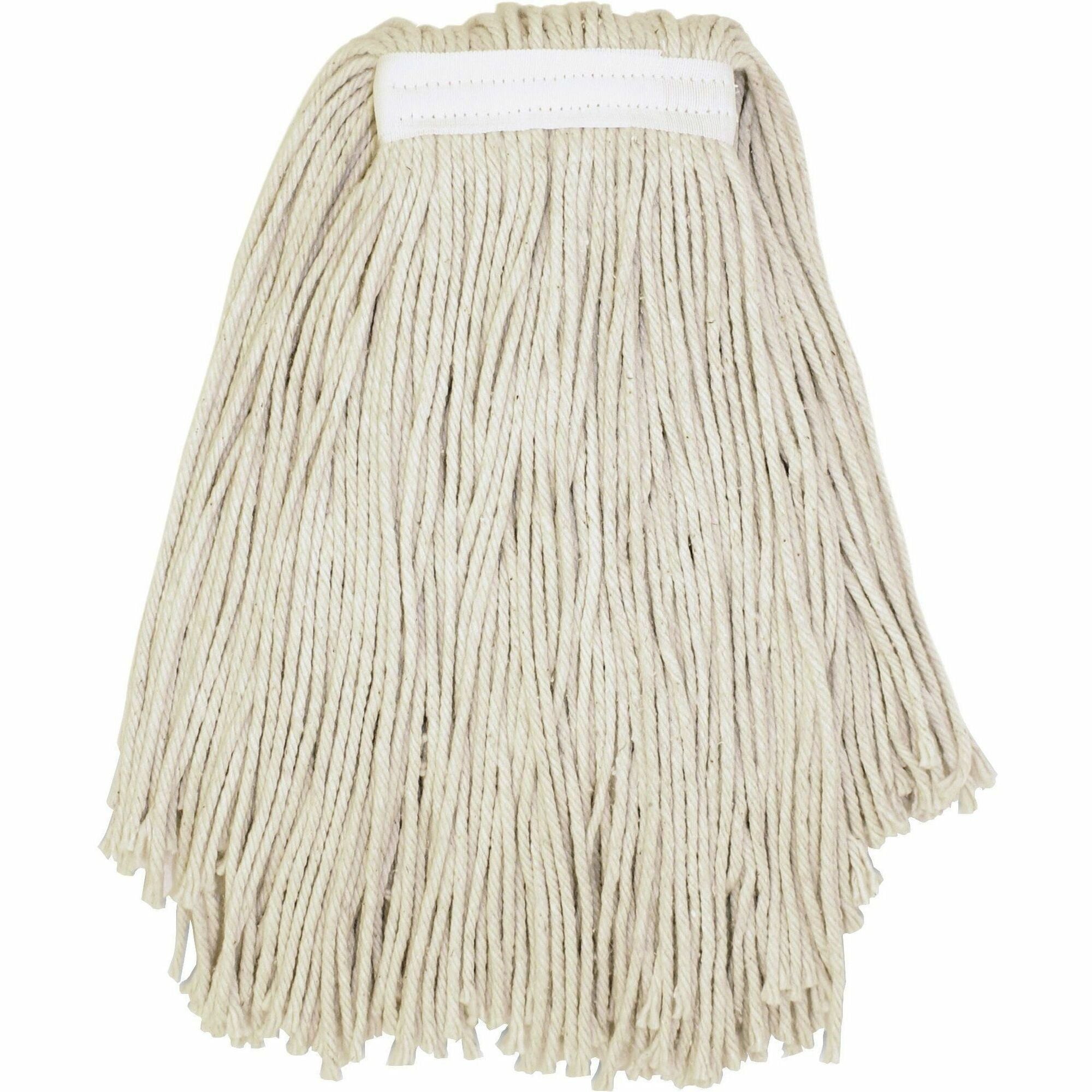 Genuine Joe Narrow Band Mophead, 16 oz, Cotton/Fiber/Yarn, Natural, 1 Each
