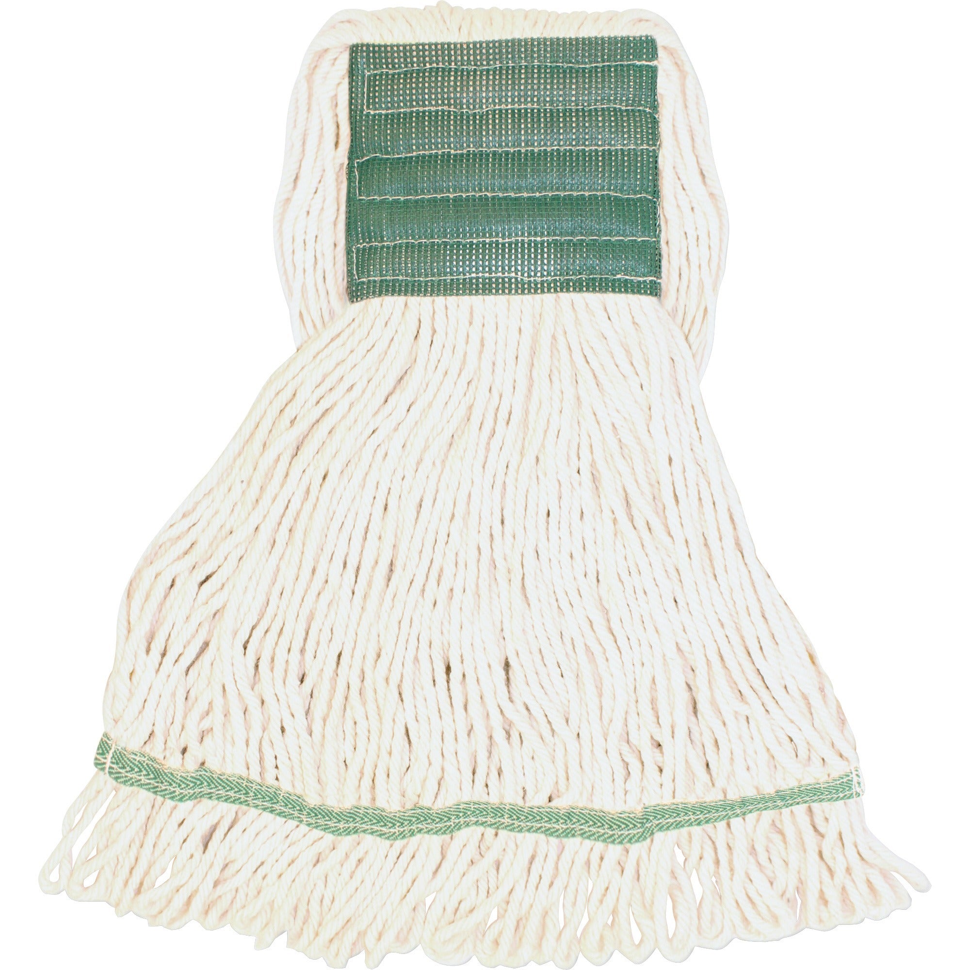 Genuine Joe Synthetic Blend Medium Mophead, Rayon/Cotton, White, 5" Mesh Headband, Looped Ends, 16 oz, 1 Each