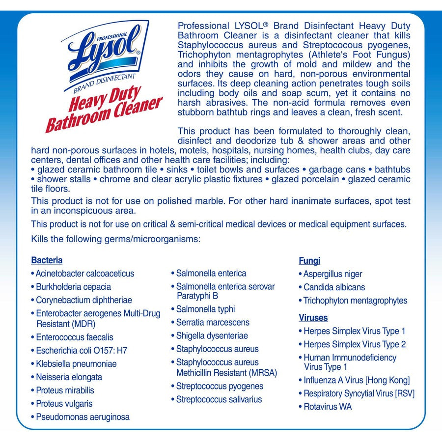 Professional Lysol Heavy-Duty Disinfectant Bathroom Cleaner