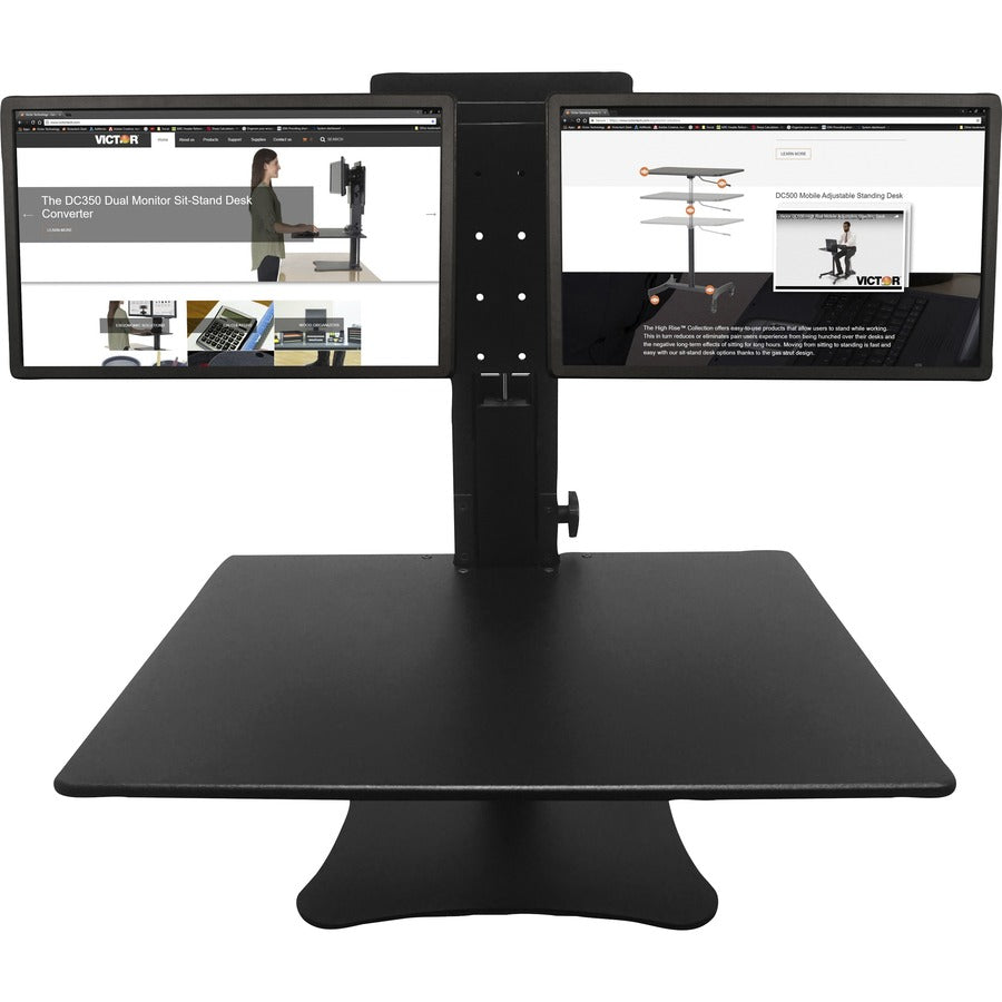 Up to 24" Screen Support - 25 lb Load Capacity - 20" Height x 28" Width x 23" Depth - Desktop, Tabletop - High Pressure Laminate (HPL) - Wood, Steel, Aluminum - Black, Aluminum