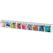Deflecto Tilt Bin Interlocking Multi-Bin Storage Organizer - 9 Compartment(s) - 4.50" Height x 23.63" Width x 3.63" Depth - Counter - Black - 1 Each