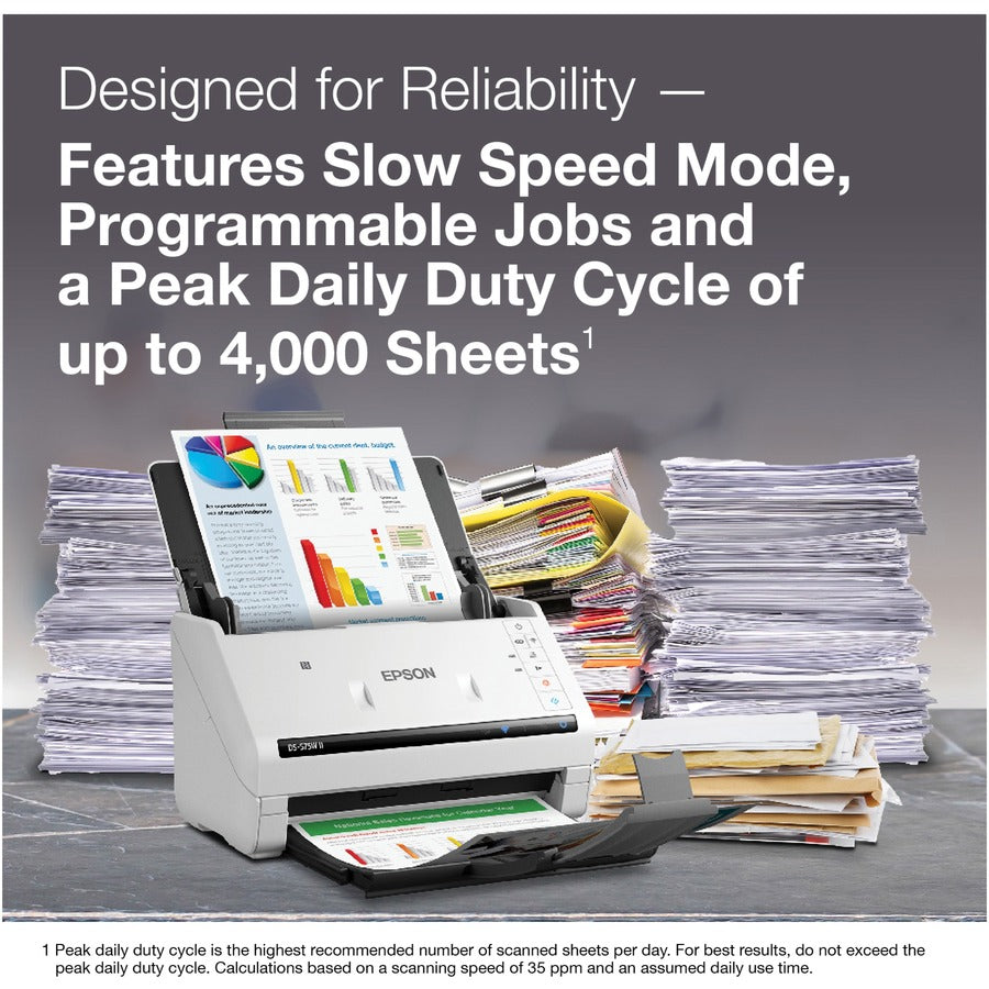 30-bit Color - 24-bit Grayscale - 35 ppm (Mono) - 35 ppm (Color) - Duplex Scanning - USB
