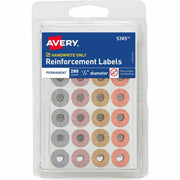 Avery&reg; Reinforcement Stickers, 1/4" , Metallic, 280 Total (5745)