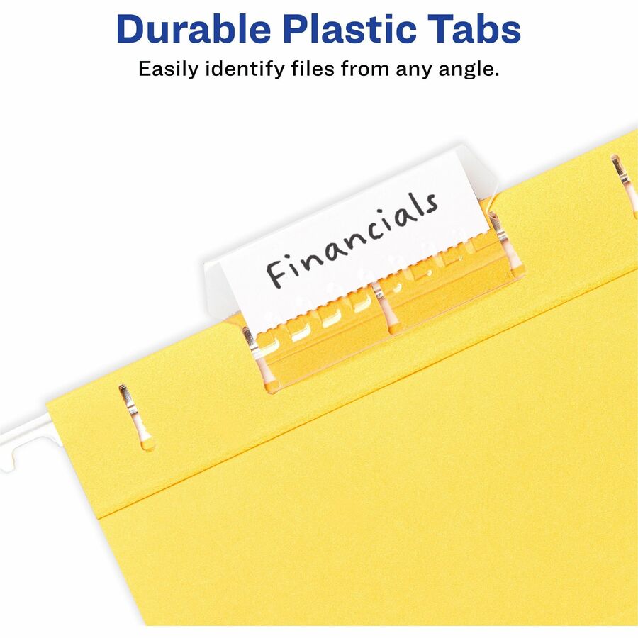 Avery&reg; Hanging File Folder Tabs, 1/5 Cut, 20 Total (06727)