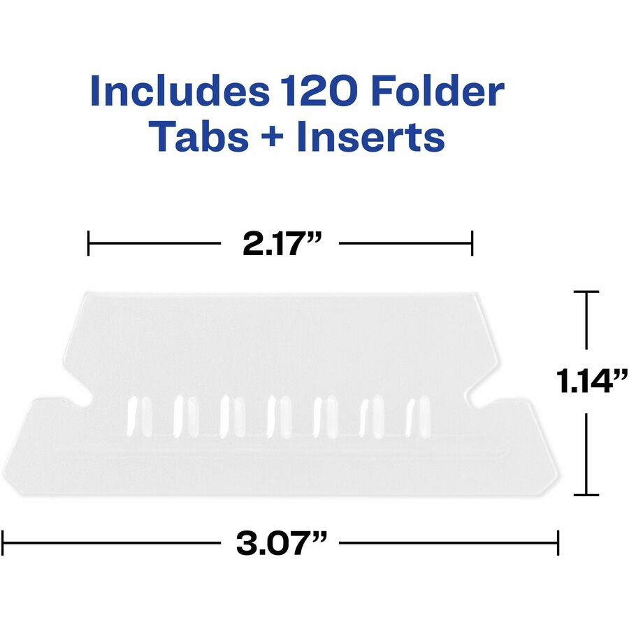 Avery&reg; Hanging File Folder Tabs, 1/5 Cut, 20 Total (06727)