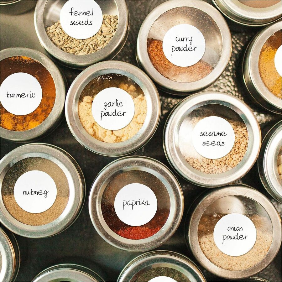 Avery&reg; Removable Multi-Use ID Labels on Small Sheets - Handwrite Only - 3/4" Diameter - Removable Adhesive - Round - White - Paper - Removable, Residue-free, Easy Peel - 15 / Sheet - 21 Total Sheets - 11340 Total Label(s) - 315/Pack - 1 Carton