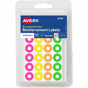 Avery&reg; Reinforcement Stickers, 1/4" , Neon, 924 Total (6750)