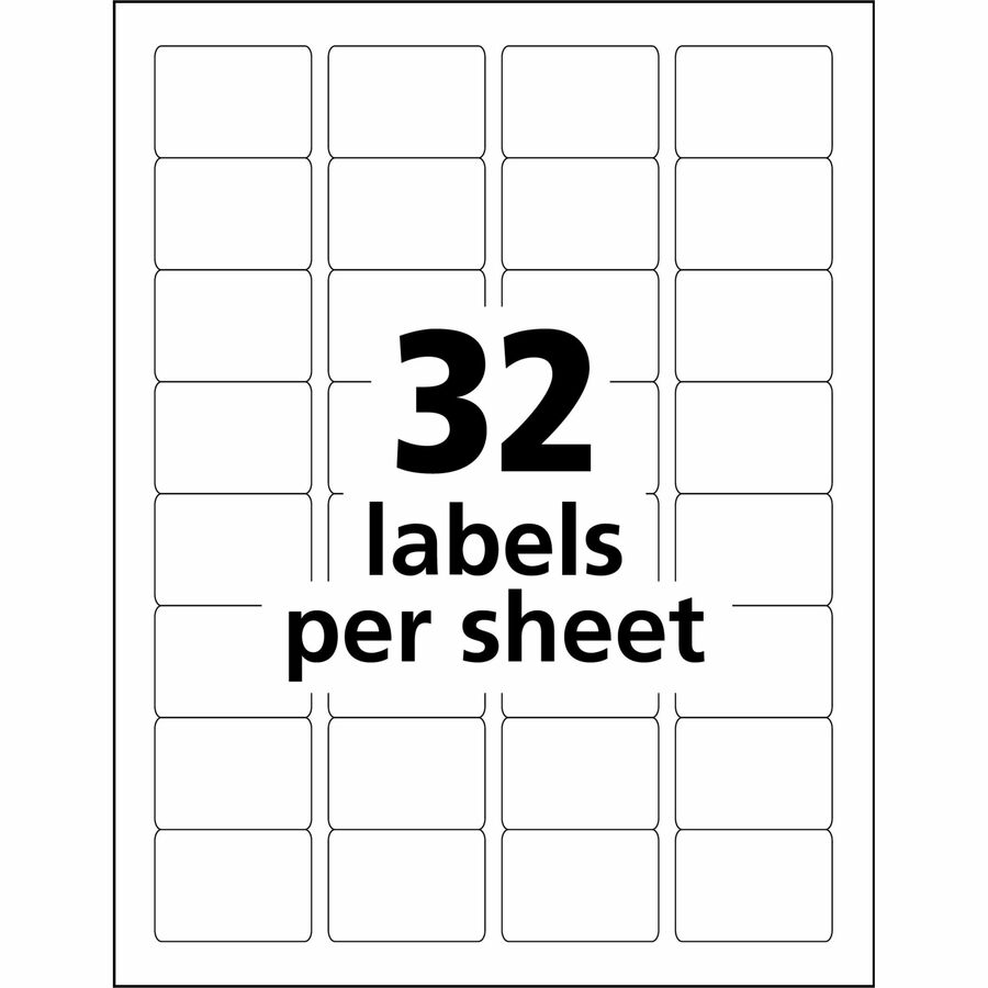 Avery Permanent Durable ID Labels with Sure Feed Technology, 1 1/4" x 1 3/4", Square, White Film, Permanent Adhesive, Laser/Inkjet Compatible, 32 Labels/Sheet, 8 Sheets, 1280 Labels/Carton