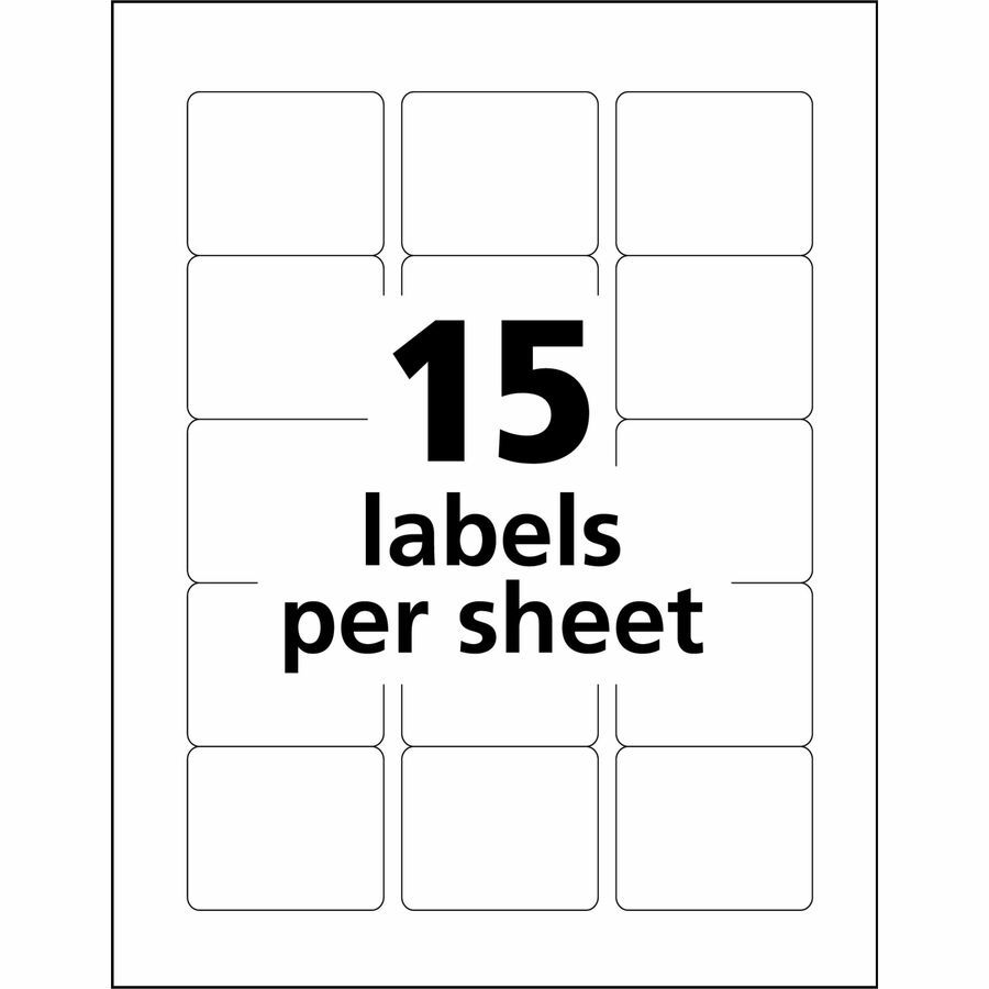 Avery Permanent Durable ID Labels with Sure Feed Technology, 2" x 2 5/8", White, Rectangle, Matte Film, Permanent Adhesive, 15 Labels/Sheet, 8 Sheets, 600 Labels/Carton, Scuff, Tear & Smudge Resistant