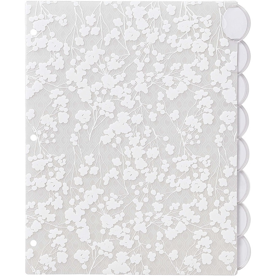 8 x Divider(s) - 8 Tab(s) - 8 - 8 Tab(s)/Set - 8.5" Divider Width x 11" Divider Length - 3 Hole Punched - Frosted White Plastic Divider - Frosted White Plastic Tab(s) - 24 / Carton