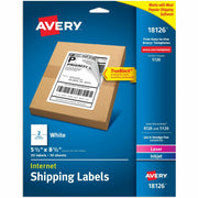 Avery&reg; Internet Shipping Labels, 5-1/2" x 8-1/2" , 20 Labels (18126)