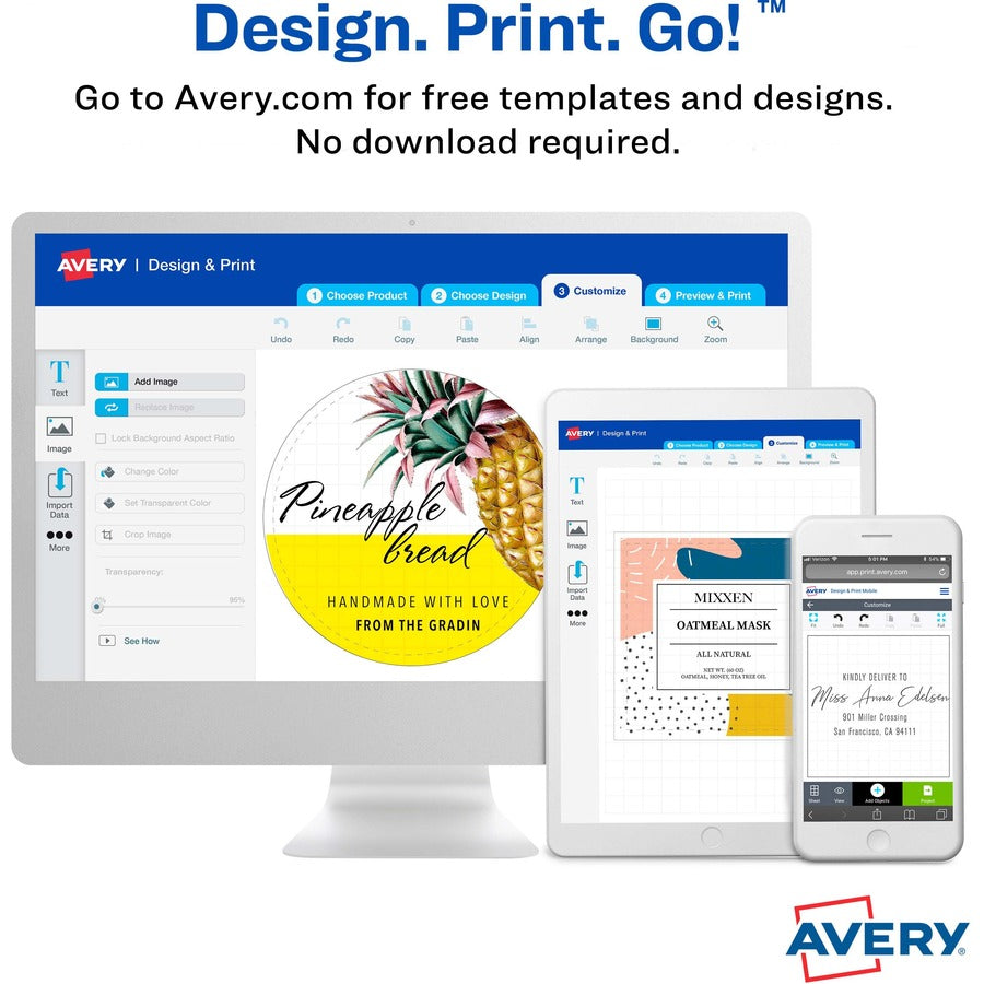 Avery&reg; Print-to-the-Edge Easy Peel Square Labels