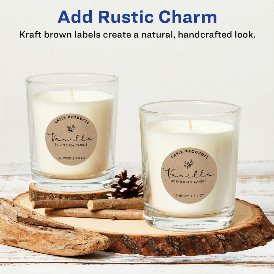 Avery&reg; Print-To-The-Edge Kraft Brown Labels