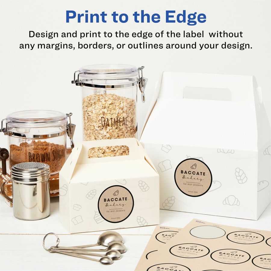 Avery&reg; Print-To-The-Edge Kraft Brown Labels