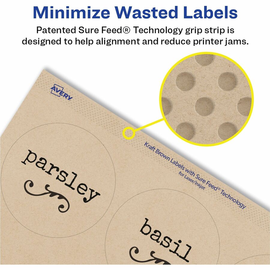 Avery&reg; Print-To-The-Edge Kraft Brown Labels