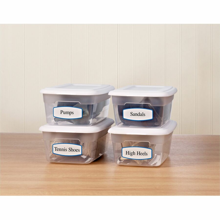 Avery&reg; Blue Border Removable Multi-Use Labels - - HeightRemovable Adhesive - Arched Rectangle - Laser, Inkjet - White, Blue - Paper - 3 / Sheet - 90 Total Sheets - 270 Total Label(s) - 1 Carton
