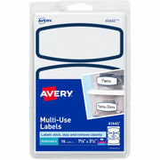 Avery&reg; Blue Border Removable Multi-Use Labels - - HeightRemovable Adhesive - Arched Rectangle - Laser, Inkjet - White, Blue - Paper - 3 / Sheet - 90 Total Sheets - 270 Total Label(s) - 1 Carton