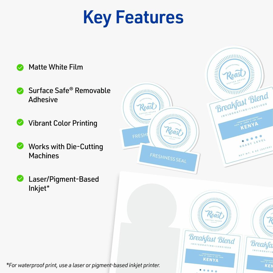 Avery&reg; Surface Safe Printable Decal Stickers