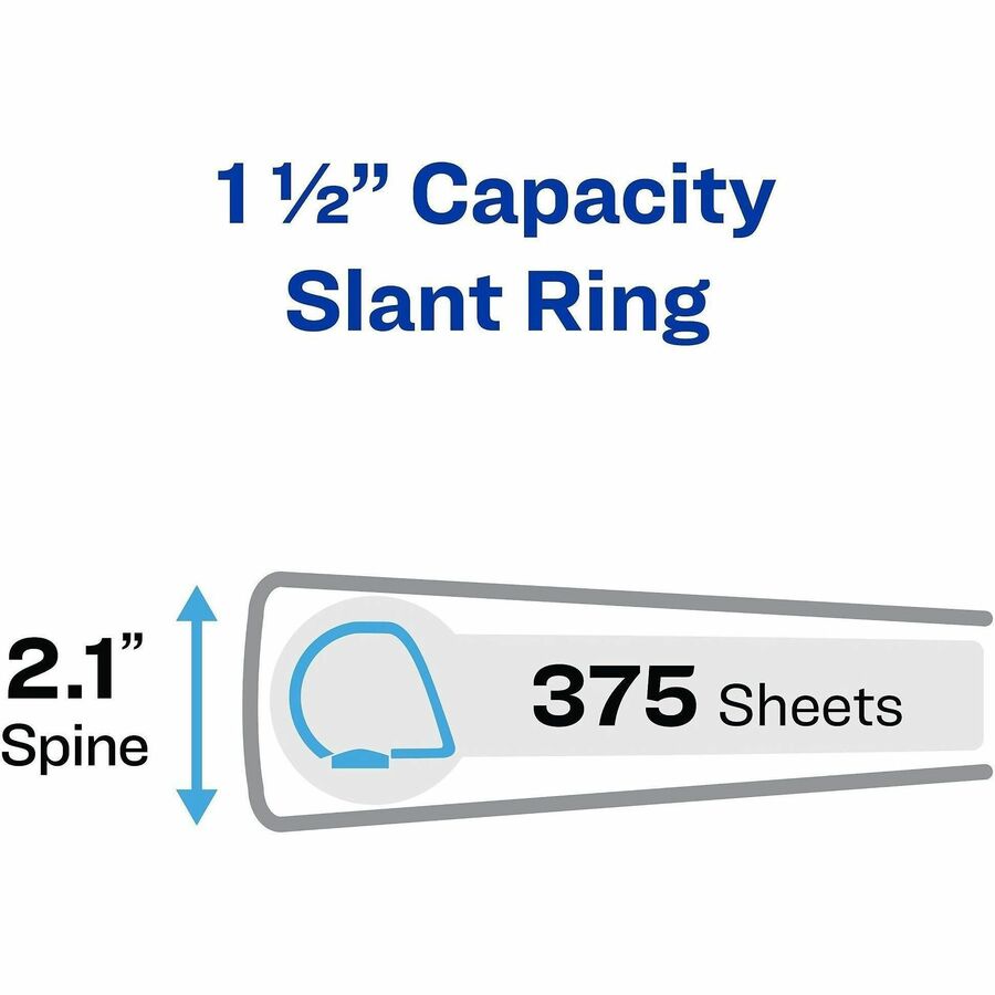 Avery Heavy-Duty View Binder, 1.5" Slant Rings, 11"x17" , White (72125)