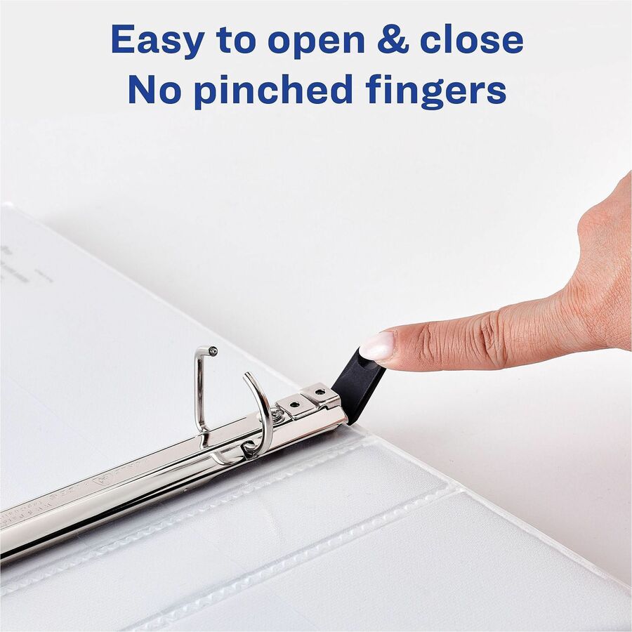 Avery&reg; Heavy-Duty View 3 Ring Binders, 1" One Touch Slant Rings, 4 White Binders (79780)