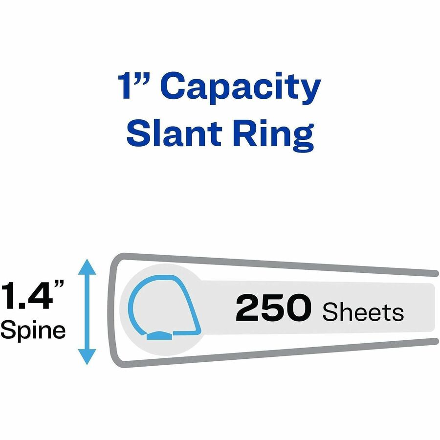 Avery&reg; Heavy-Duty View 3 Ring Binders, 1" One Touch Slant Rings, 4 White Binders (79780)