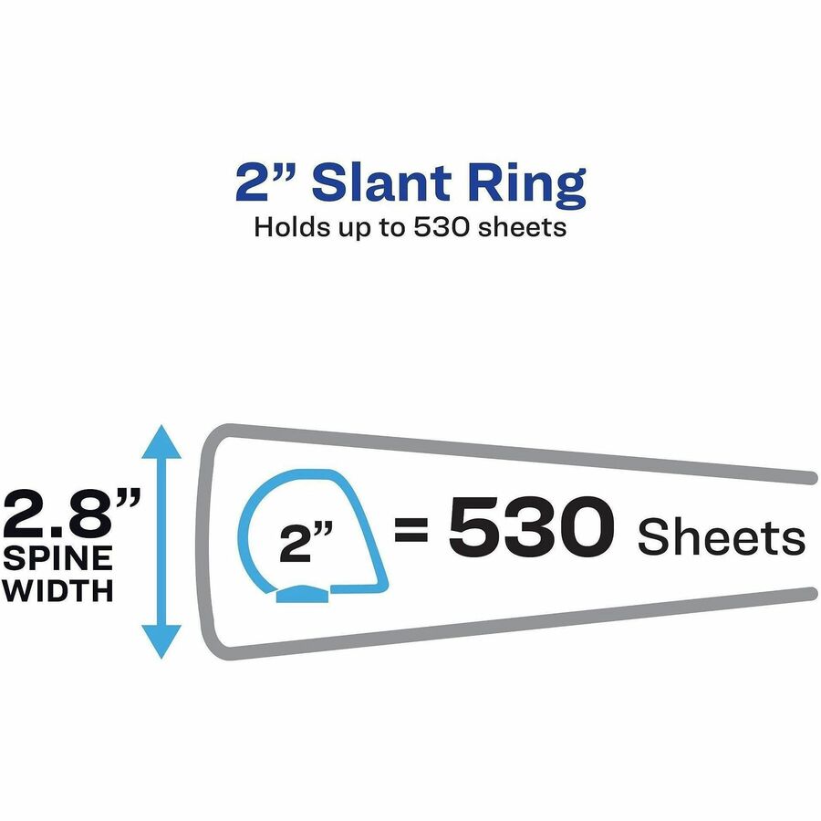 Avery Heavy-Duty View Binders, 2" One Touch Slant Rings, 4 White