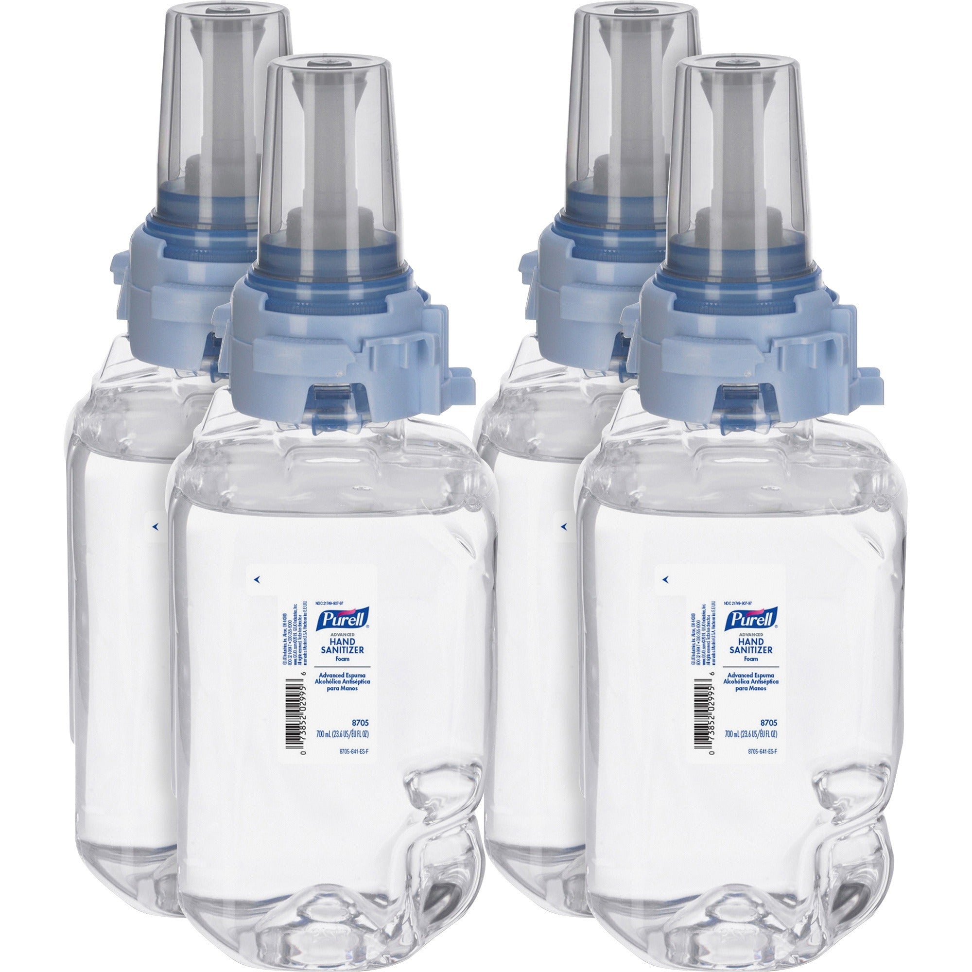 PURELL&reg; Hand Sanitizer Foam Refill - Clean Scent - 23.67 fl oz - Pump Bottle Dispenser - Kill Germs - Hand - Moisturizing - Clear - 4 / Carton