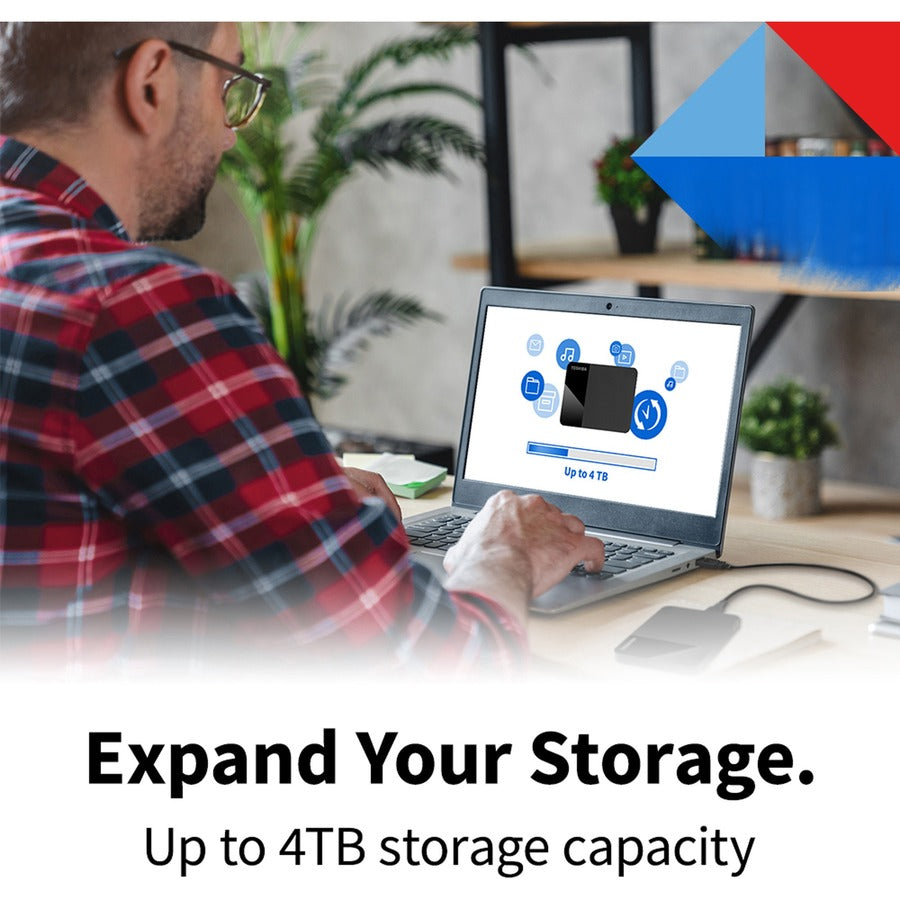 Toshiba Canvio Ready HDTP340XK3CA 4 TB Portable Hard Drive - External - Black