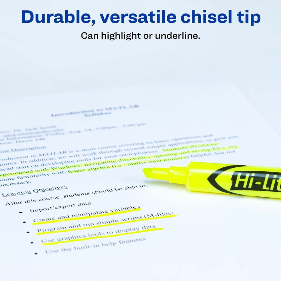 Chisel Marker Point - Fluorescent Yellow Ink - Water Based - 200 / Carton