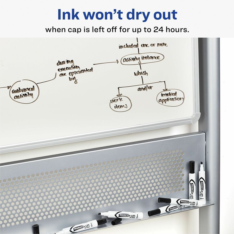 Chisel Marker Point - Erasable - Black Ink - 200 / Carton