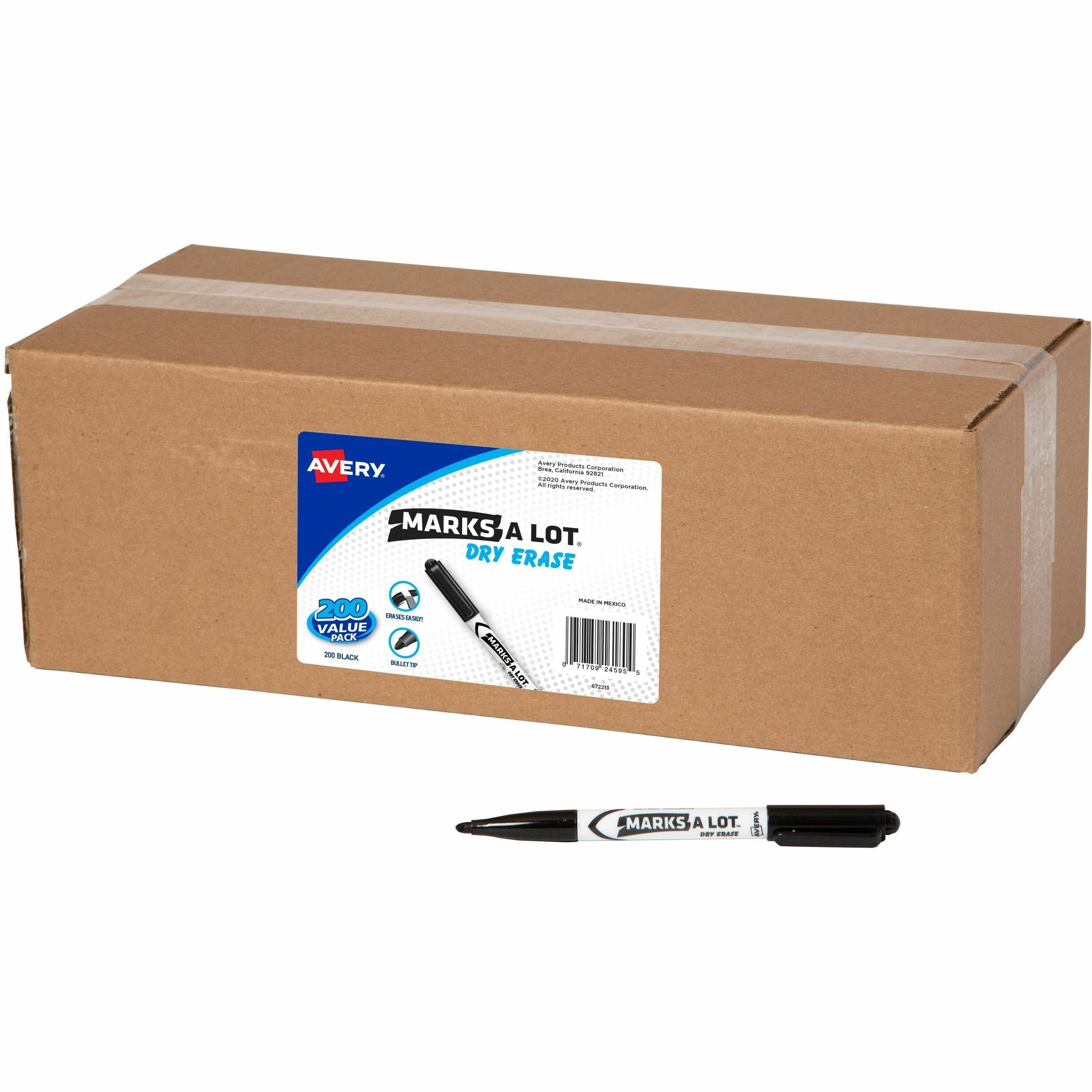 Bullet Marker Point - Erasable - Black Ink - 200 / Carton