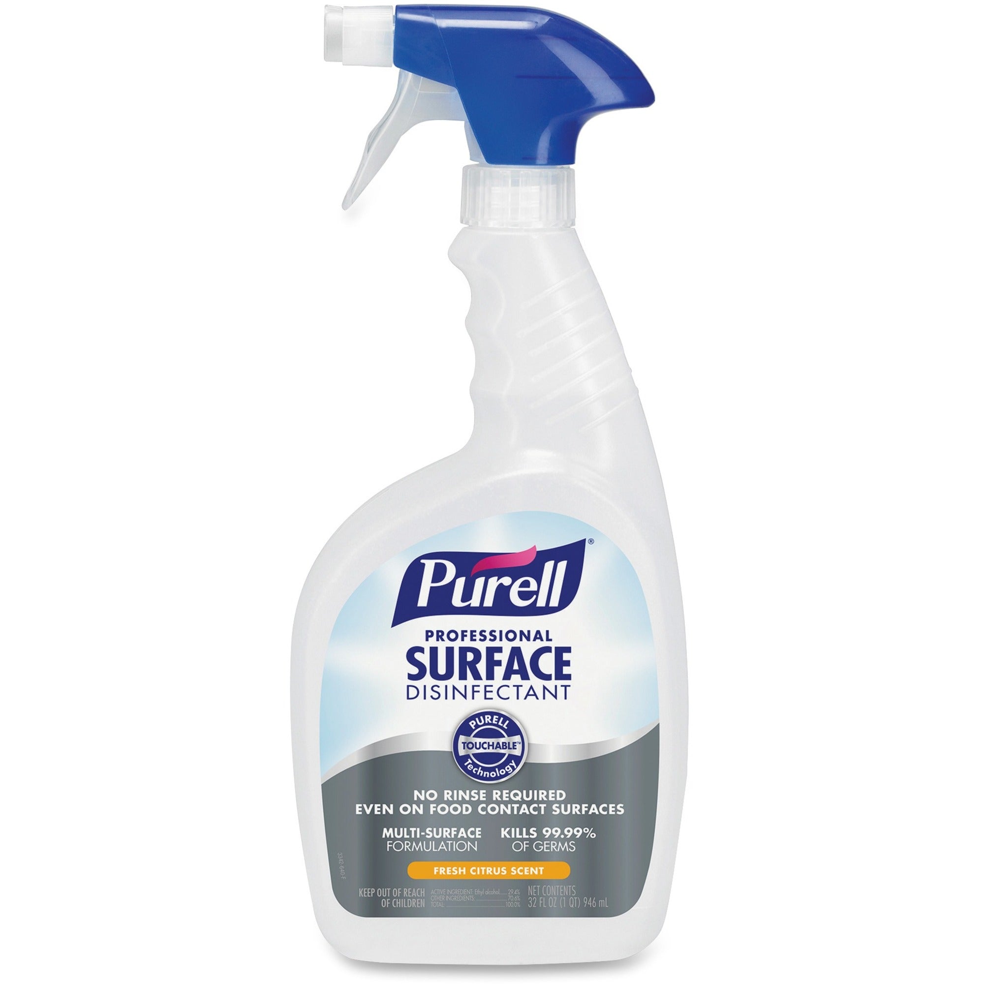 Ready-To-Use - 32 fl oz (1 quart) - Fresh Citrus Scent - Disinfectant, Rinse-free - Clear - 6 / Carton