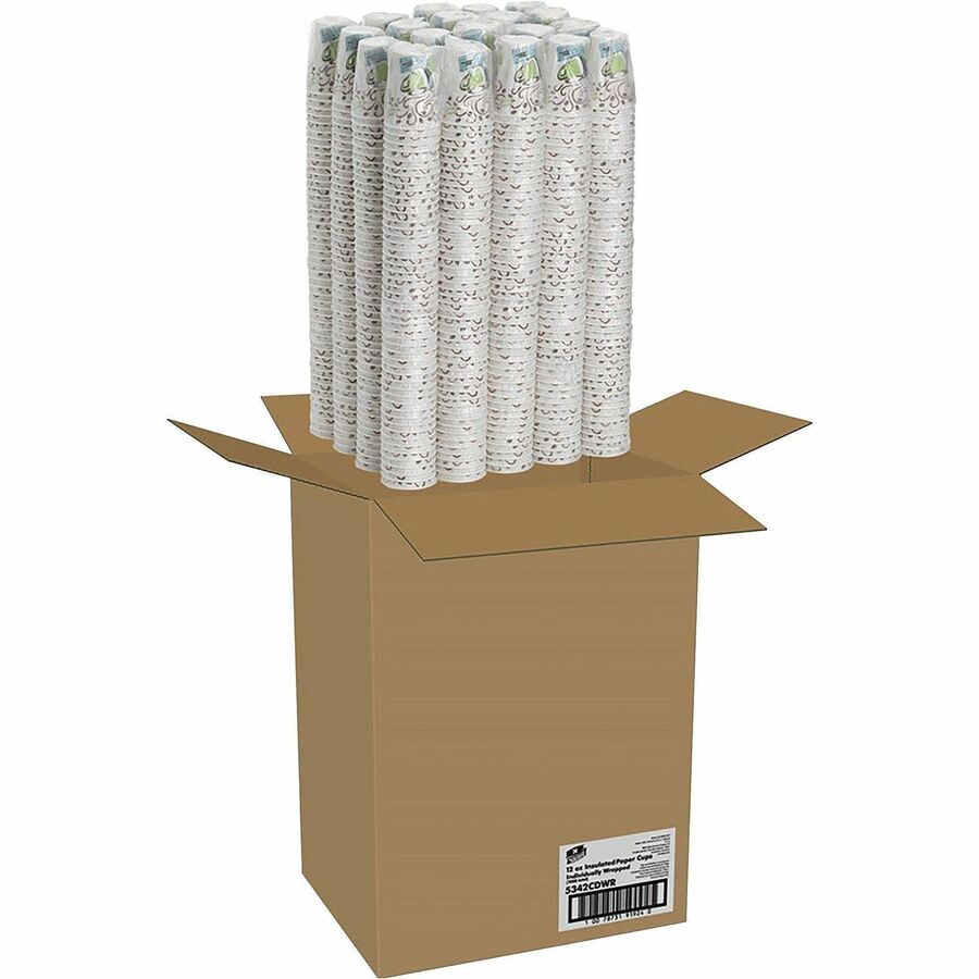 12 fl oz - Multi - Paper - Hot Food, Cold Food, Coffee - 1 Carton