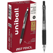 uniball™ 207 Mechanical Pencils - 0.7 mm Black Lead - HB, #2 - Black Barrel - 1 Dozen