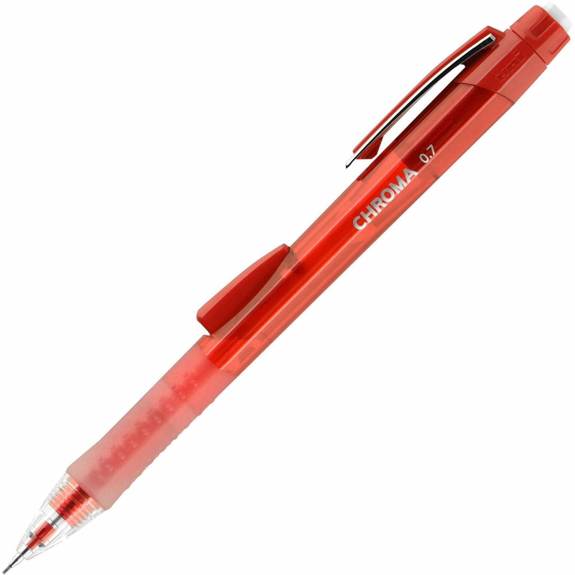 uniball™ CHROMA Mechanical Pencils - 0.7 mm Black Lead - HB, #2 - Red Barrel - 1 Dozen
