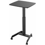 Kantek Mobile Height-Adjustable Compact Sit-Stand Desk, Rectangle Top, 17.6 lb Capacity, 29.60"–44.20" Height, 23.60"W x 20.50"D, Black, Steel/MDF, 1 Each