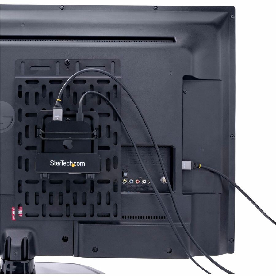 StarTech.com Wall Mount for TV Mount, Media Player, Router, Video Extender, Apple TV, Cable Box, Modem, Network Switch, Splitter - Black