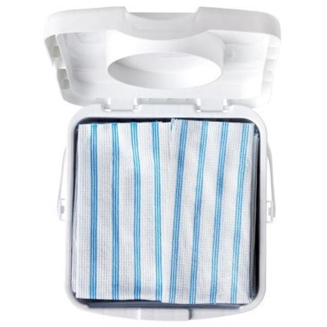 Rubbermaid Commercial HYGEN Microfiber Cloths - 12" Length x 12" Width - Disinfectant, Low Linting, Built-In Scrubber, Disposable, Contaminant-free - Blue - 10/Pack - 60 / Carton