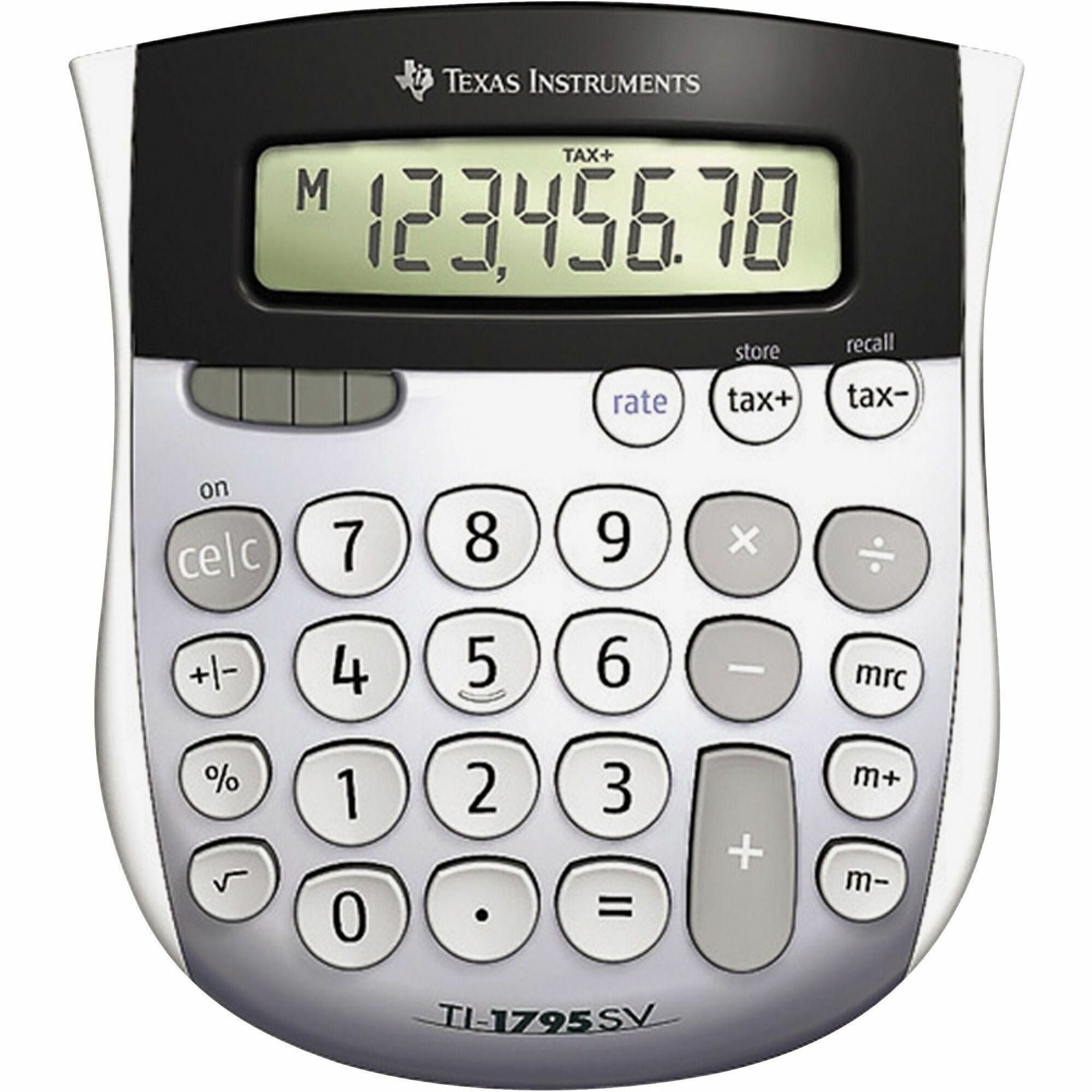 Dual Power, Sign Change, Angled Display - 8 Digits - LCD - Battery/Solar Powered - 1" Height x 4.3" Width x 5.1" Length - Gray - 1 Each