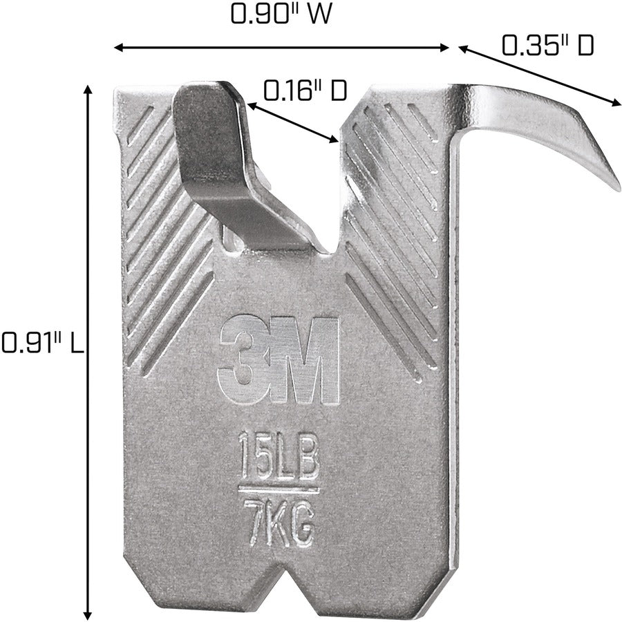 3M CLAW Drywall Picture Hanger - 15 lb (6.80 kg) Capacity - for Pictures, Mirror, Decoration, Art, Home - Gray - 5 / Pack