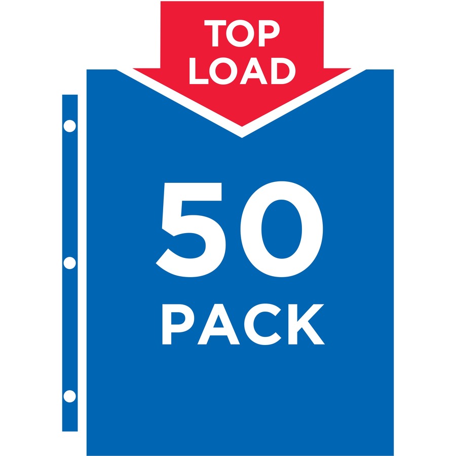Avery&reg; Economy Clear Sheet Protectors - 50 x Sheet Capacity - For Letter 8 1/2" x 11" Sheet - 3 x Holes - 3 x Rings - Ring Binder - Top Loading - Clear - Polypropylene - 50/Bag - 10 / Carton