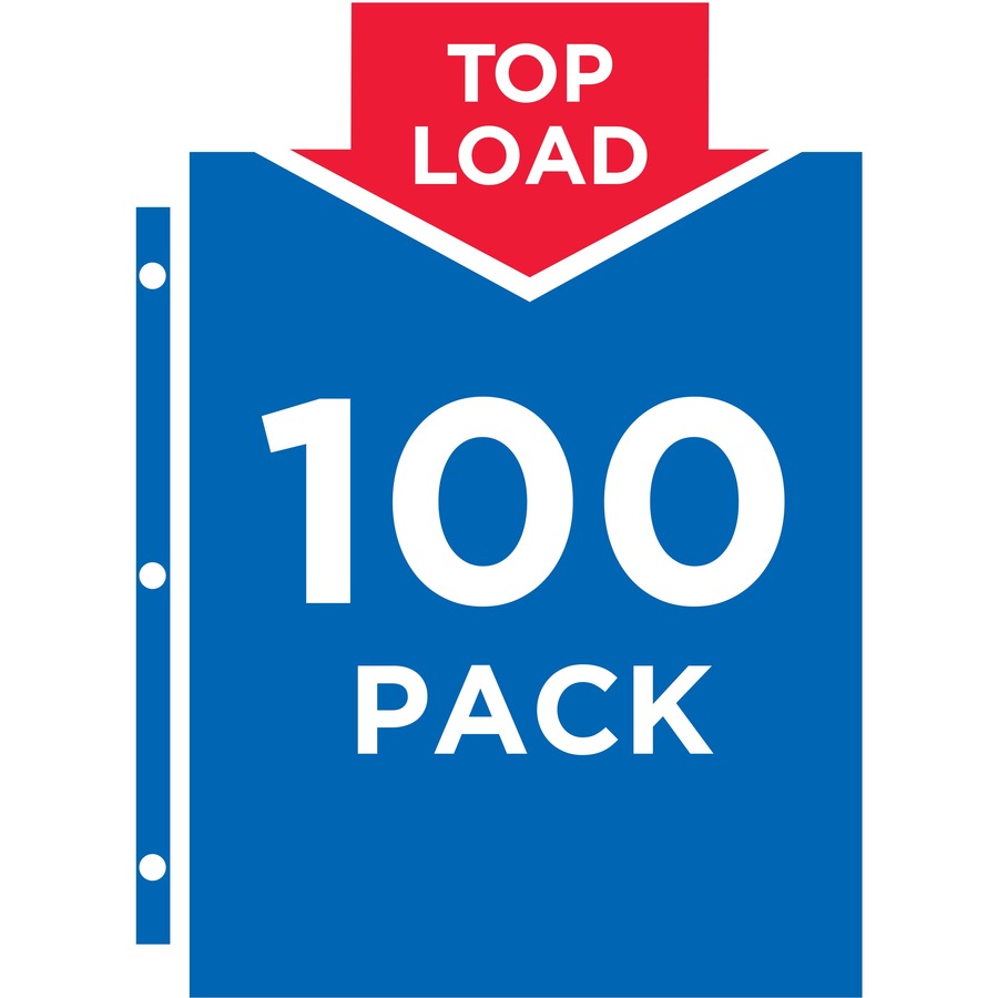 Avery&reg; Economy Clear Sheet Protectors - Sheet Capacity - For Letter 8 1/2" x 11" Sheet - 3 x Holes - Ring Binder - Top Loading - Clear - Polypropylene - 100/Pack - 5 / Carton