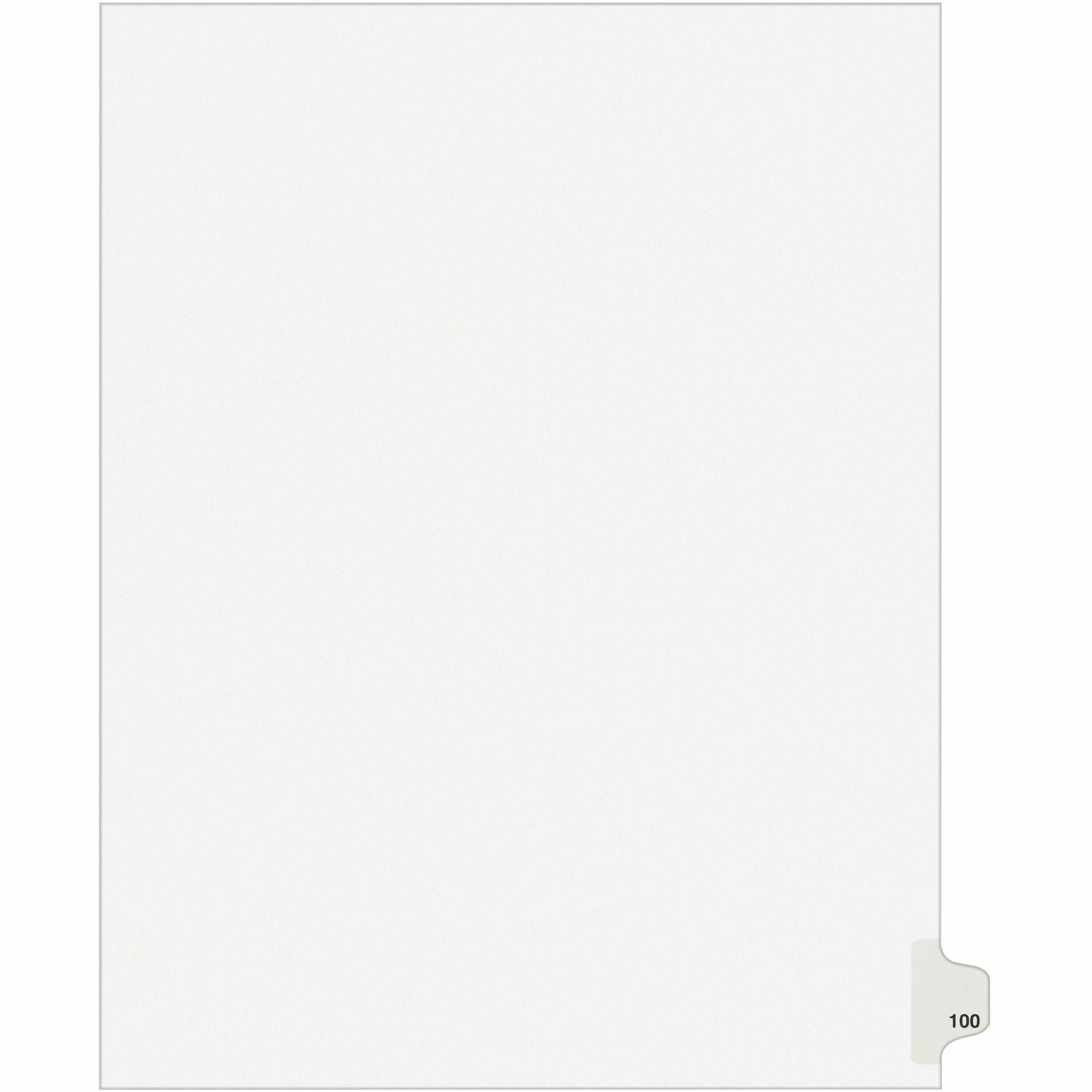 Avery&reg; Side Tab Individual Legal Dividers - 500 x Divider(s) - 500 Side Tab(s) - 100 - 1 Tab(s)/Set - 8.5" Divider Width x 11" Divider Length - Letter - 8.50" Width x 11" Length - White Paper Divider - 25/Pack - 1 Carton