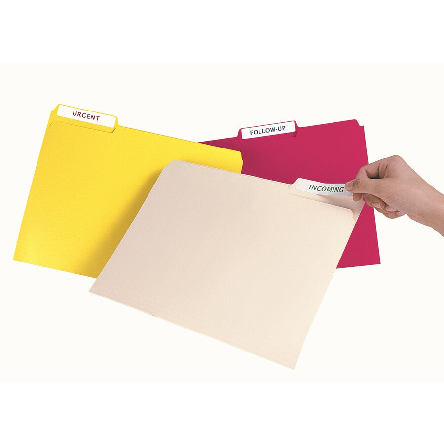 Avery&reg; Removable File Folder Labels - 21/32" Widthss x 3 7/16" Length - Removable Adhesive - Rectangle - Laser, Inkjet - White - Paper - 7 / Sheet - 648 Total Sheets - 4536 Total Label(s) - 252/Pack - 1 Carton