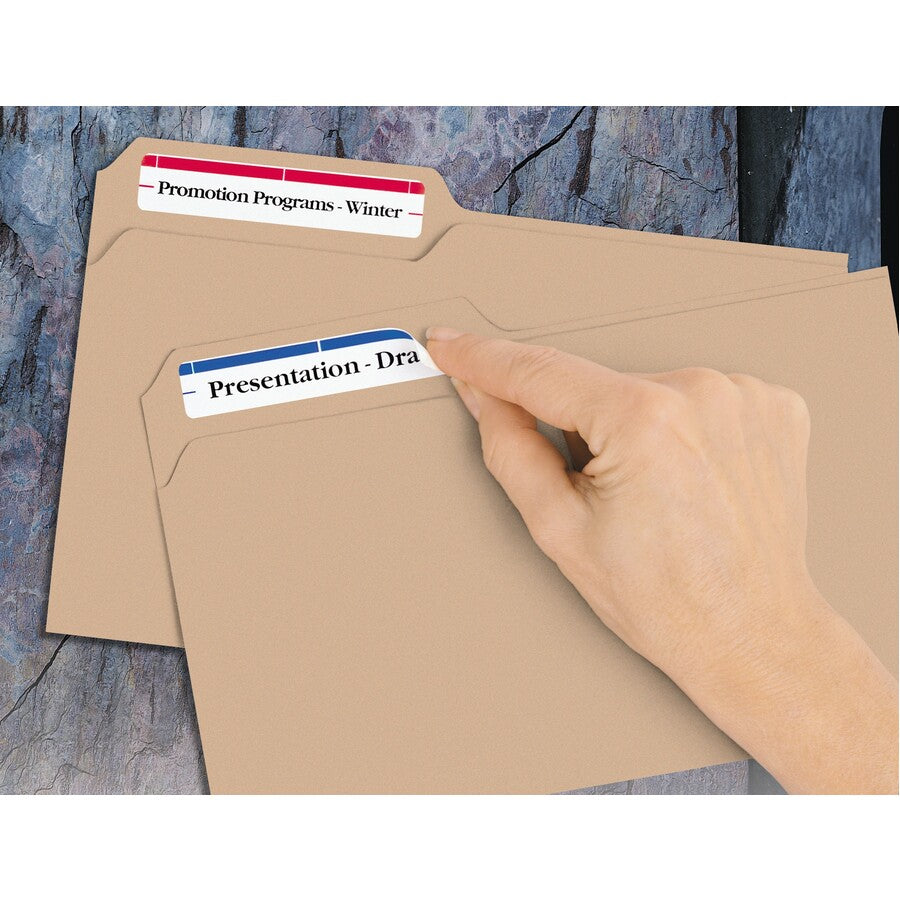 Avery Removable File Folder Labels, 2/3" x 3 7/16", Assorted Colors, 7 Labels/Sheet, 648 Sheets, 4536 Labels Total, 252/Pack, 1 Carton