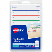 Avery Removable File Folder Labels, 2/3" x 3 7/16", Assorted Colors, 7 Labels/Sheet, 648 Sheets, 4536 Labels Total, 252/Pack, 1 Carton