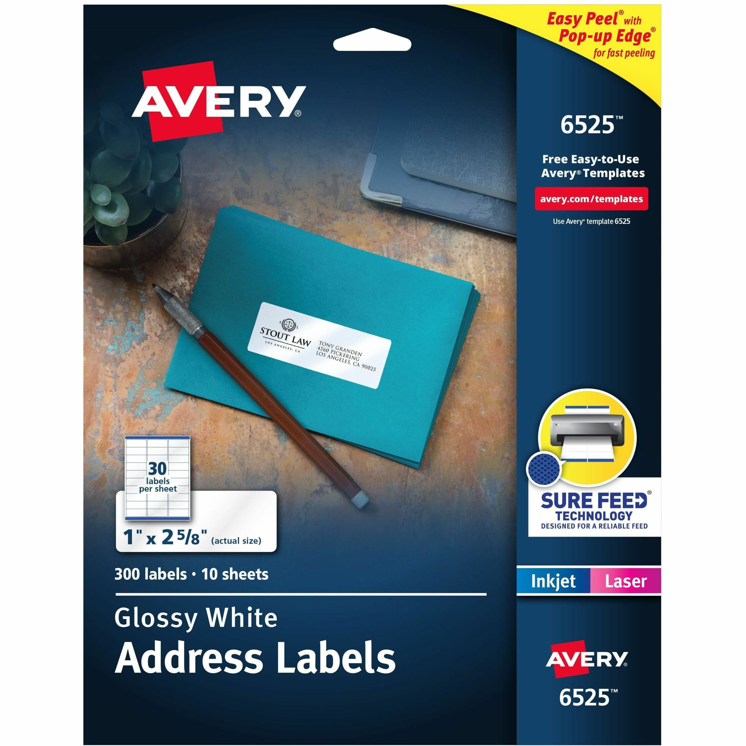 Avery&reg; Easy Peel Glossy Address Labels