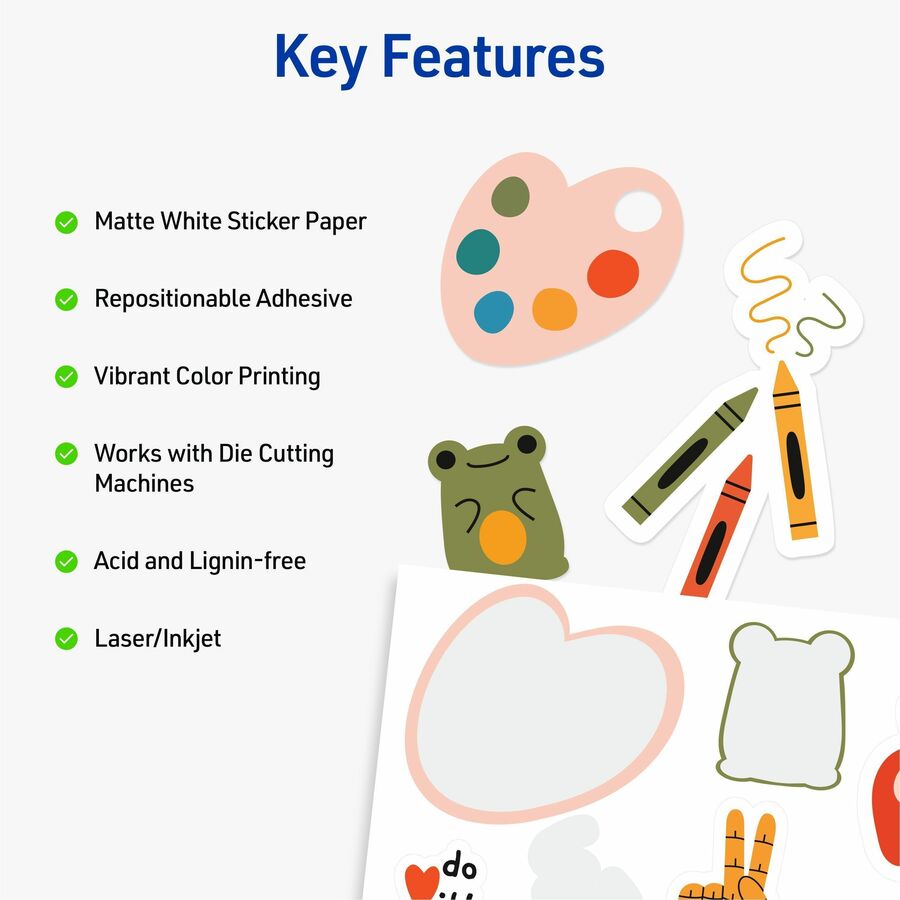 Avery&reg; Matte White Sticker Project Paper