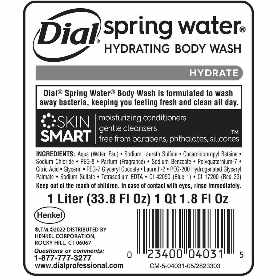 Spring Water Scent - 1.06 quart - Bacteria Remover - Body - Moisturizing - Antibacterial - Residue-free - 8 / Carton