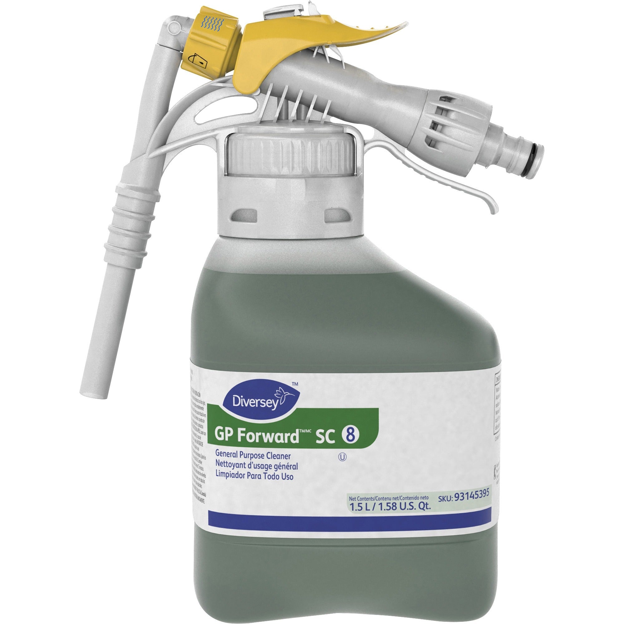 Diversey GP Forward General Purpose Cleaner - Concentrate - 50.7 fl oz (1.6 quart) - Citrus Scent - Rinse-free - Green - 1 Each
